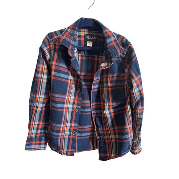Children's Place Plaid Button Down Boys size 4 - Picture 1 of 4